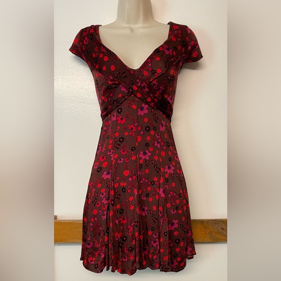 Free People “It Takes Two” Wrap Dress in Plum Combo Mini Dress (M) - Picture 7 of 11